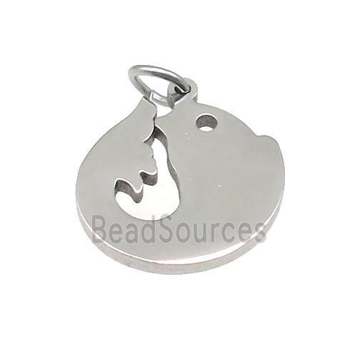 Dolphin Charms Raw Stainless Steel Pendant