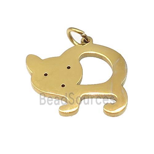 Cats Charms Stainless Steel Pendant Gold Plated