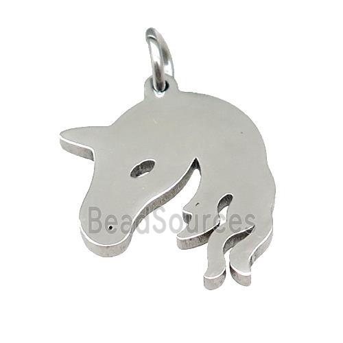 Horse Charms Raw Stainless Steel Pendant