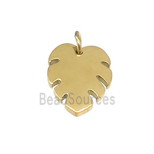 Stainless Steel Leaf Pendant Gold Plated