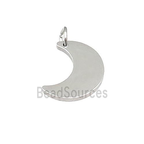 Raw Stainless Steel Moon Pendant