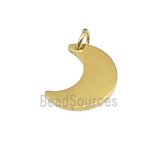 Stainless Steel Moon Pendant Gold Plated