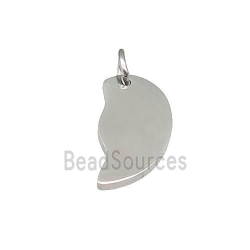 Raw Stainless Steel Leaf Pendant