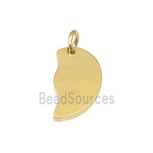 Stainless Steel Leaf Pendant Gold Plated