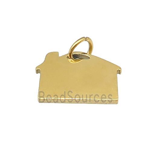 House Charms Stainless Steel Pendant Gold Plated