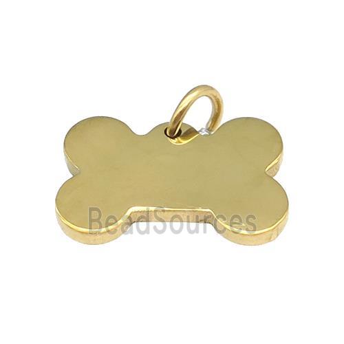 Bone Blank Dog Tags Stainless Steel Pendant Gold Plated