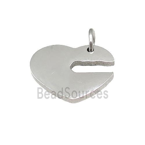 Heart Mouth Charms Raw Stainless Steel Pendant