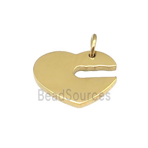 Heart Mouth Charms Stainless Steel Pendant Gold Plated