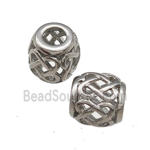 Raw Titanium Steel Barrel Beads Large Hole Hollow