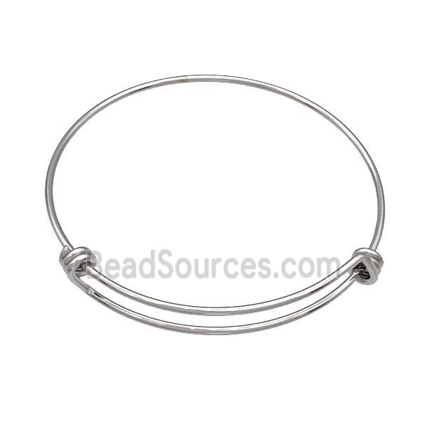 Raw Stainless Steel Bangles Adjustable