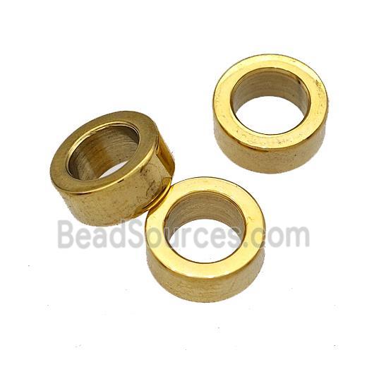 Stainless Steel Rondelle Beads Large Hole Gold Plated