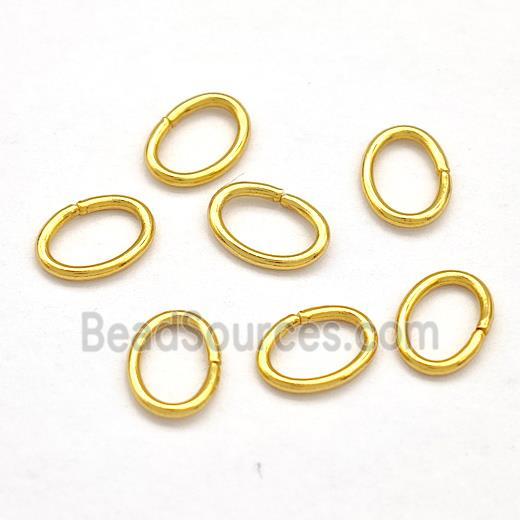 Stainless Steel Oval Jump Rings Gold Plated