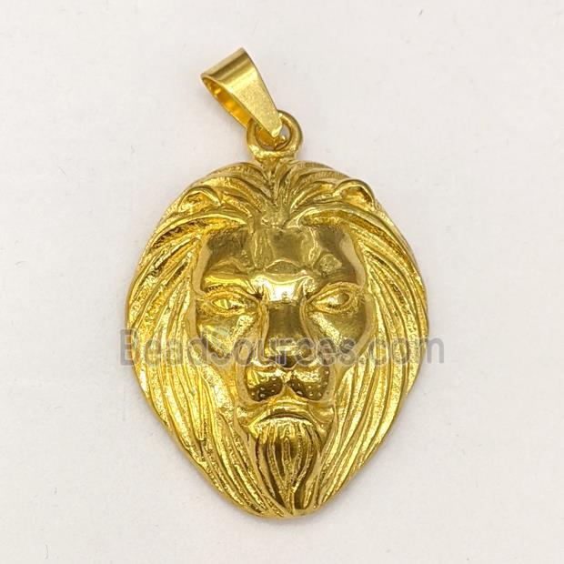 201 Stainless Steel Lion Pendant Gold Plated