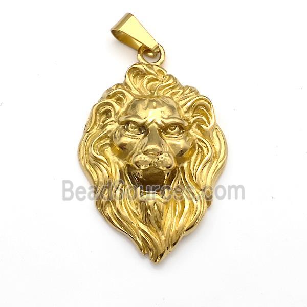 201 Stainless Steel Lion Pendant Gold Plated