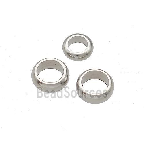 Raw Stainless Steel Rondelle Beads Large Hole