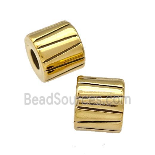 Stainless Steel Tube Beads Large Hole Gold Plated