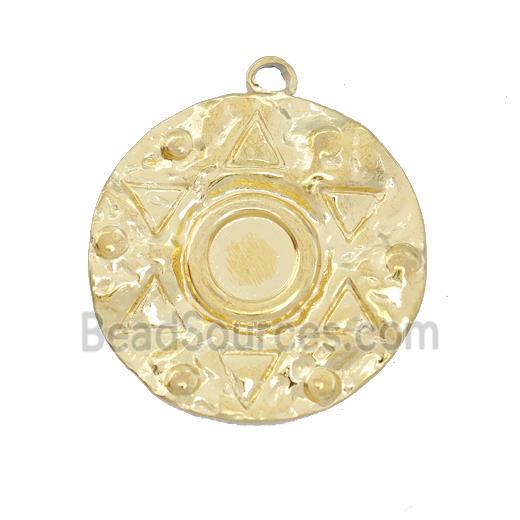 Stainless Steel Circle Pendant Gold Plated