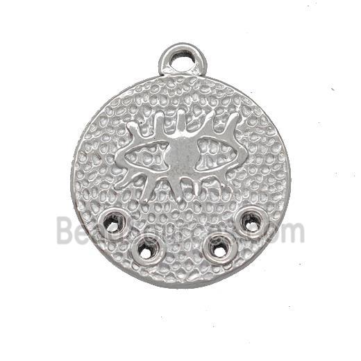 Raw Stainless Steel Eye Charms Pendant Circle