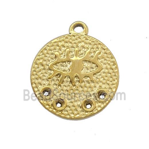 Stainless Steel Eye Charms Pendant Circle Gold Plated