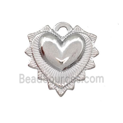 Raw Stainless Steel Heart Pendant