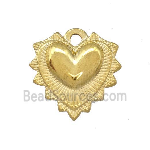 Stainless Steel Heart Pendant Gold Plated