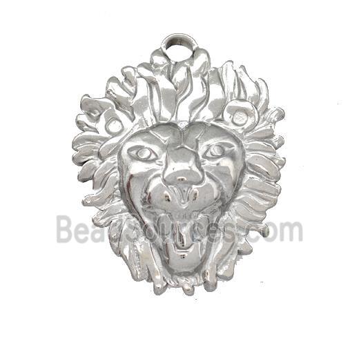 Raw Stainless Steel Lion Charms Pendant