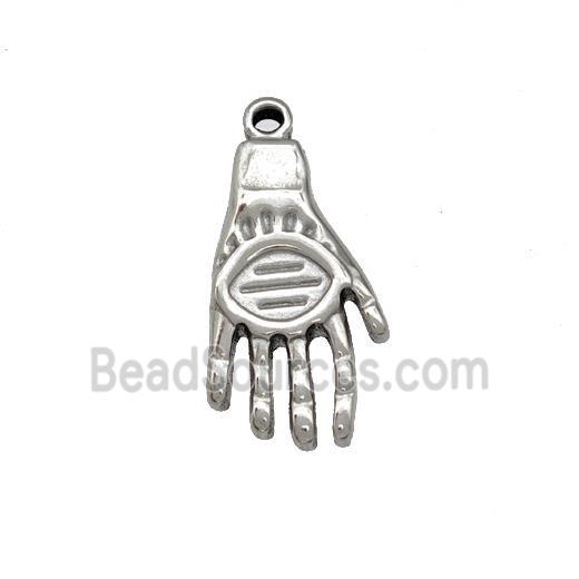 Raw Stainless Steel Hands Charms Pendant