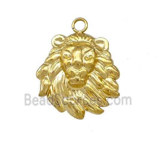 Stainless Steel Lion Charms Pendant Gold Plated