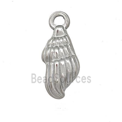 Raw Stainless Steel Conch Shell Charms Pendant