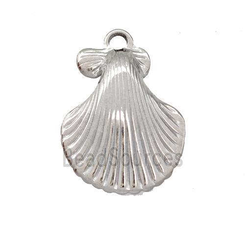 Raw Stainless Steel Sea Shell Charms Pendant