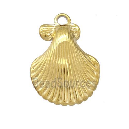 Stainless Steel Sea Shell Charms Pendant Gold Plated