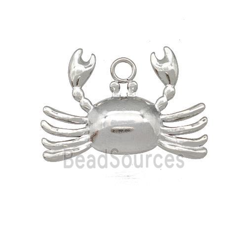 Raw Stainless Steel Crab Charms Pendant