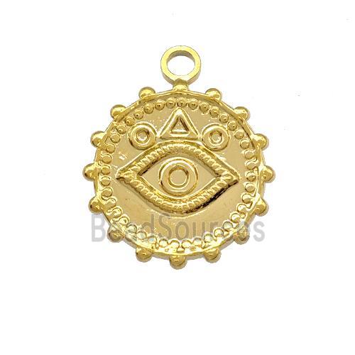 Stainless Steel Eye Charms Pendant Circle Gold Plated