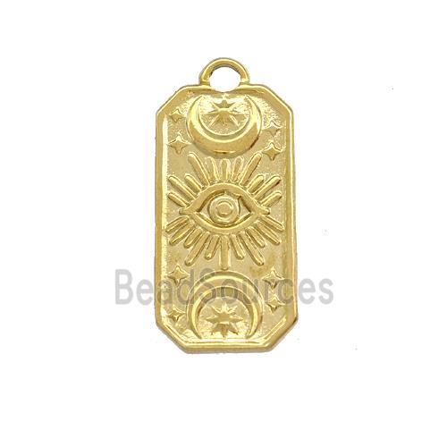 Stainless Steel Eye Charms Pendant Rectangle Gold Plated