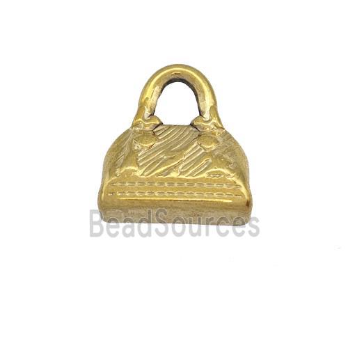 Stainless Steel Bags Charms Pendant Gold Plated