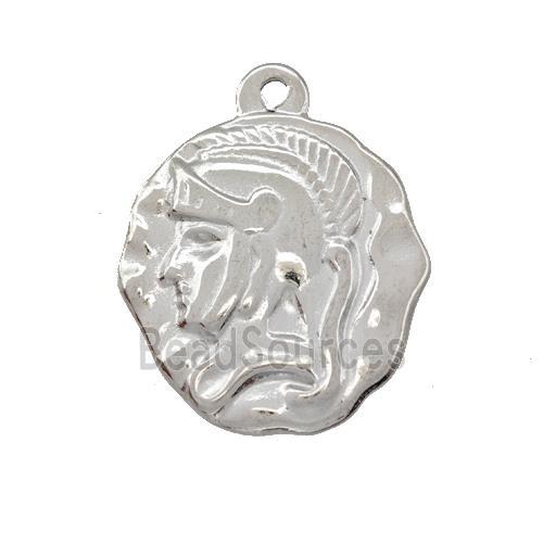 Raw Stainless Steel Human Charms Pendant