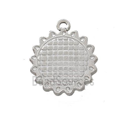 Raw Stainless Steel Sun Charms Pendant