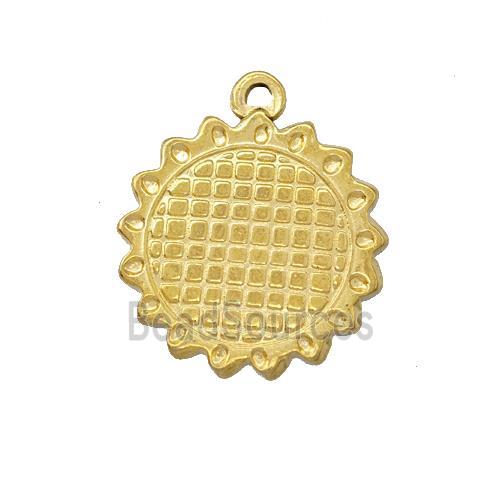 Stainless Steel Sun Charms Pendant Gold Plated