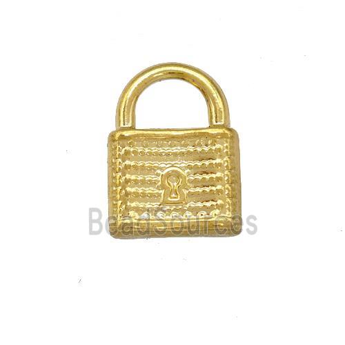 Stainless Steel Lock Pendant Gold Plated