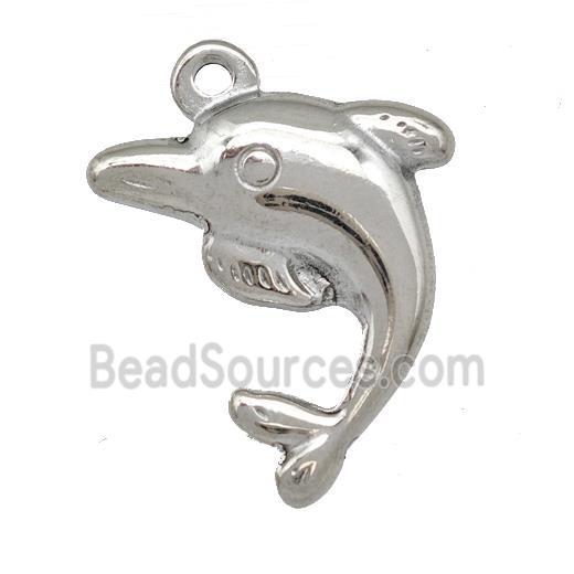 Raw Stainless Steel Dolphin Charms Pendant