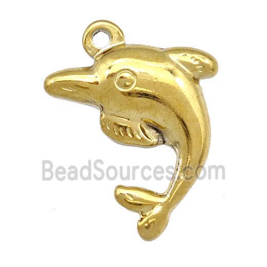 Stainless Steel Dolphin Charms Pendant Gold Plated