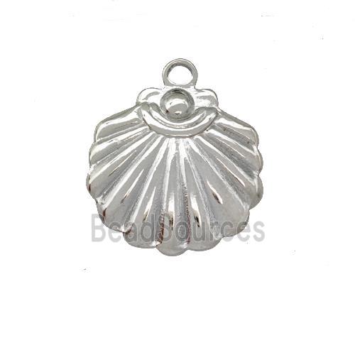 Raw Stainless Steel Sea Shell Charms Pendant