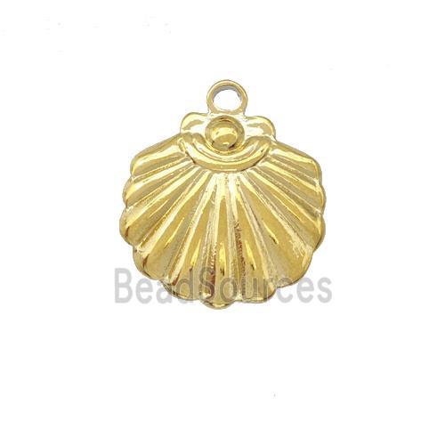 Stainless Steel Sea Shell Charms Pendant Gold Plated