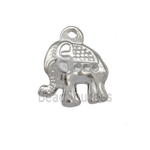 Raw Stainless Steel Elephant Pendant