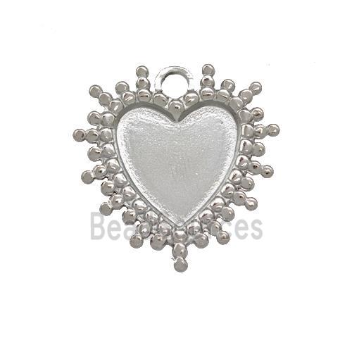 Raw Stainless Steel Heart Pendant With Pad