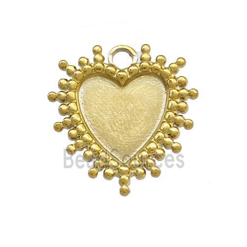 Stainless Steel Heart Pendant With Pad Gold Plated