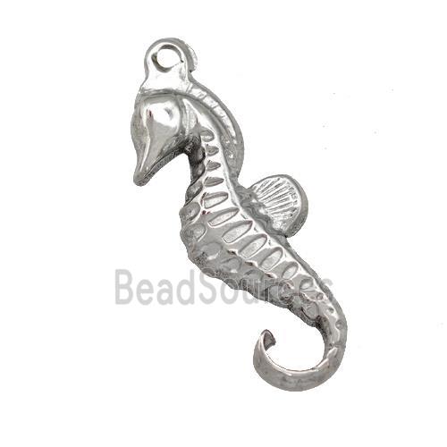 Raw Stainless Steel Seahorse Charms Pendant