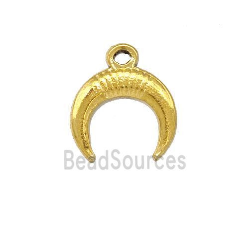 Stainless Steel Crescent Pendant Gold Plated