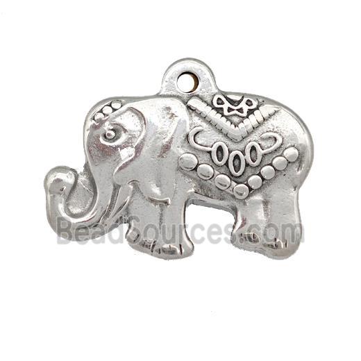 Raw Stainless Steel Elephant Charms Pendant