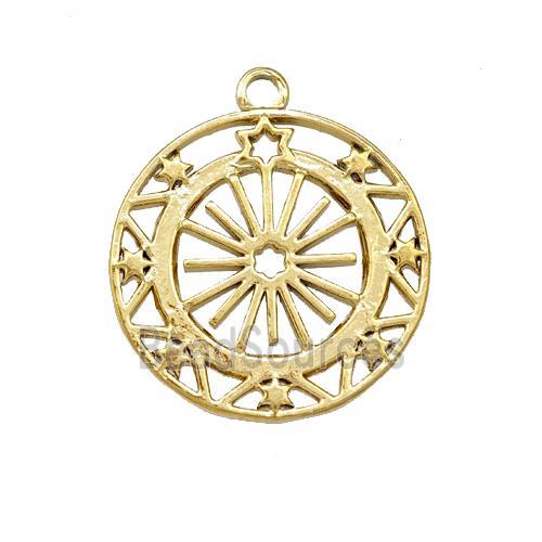 Stainless Steel Pendant Celestial Star Gold Plated